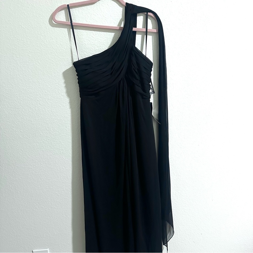 Alex Evenings Black One-Shoulder Dress
